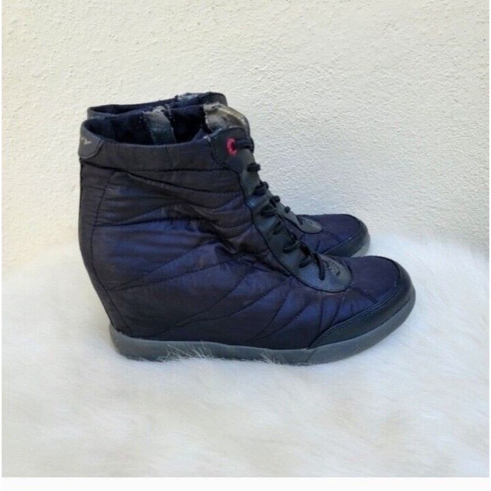 Women's Navy Wedge Sneakers